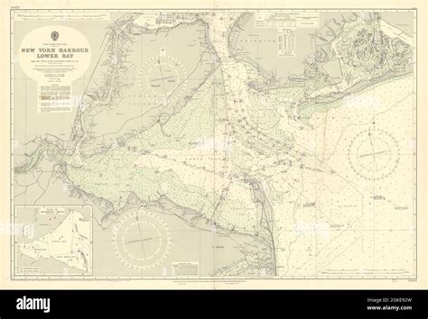 New York Harbor Lower Bay Brooklyn Staten Island Admiralty Chart 1950