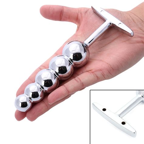 Nuovo Arriva G Metallo Anale Gancio Butt Plug Con Cinque Perline