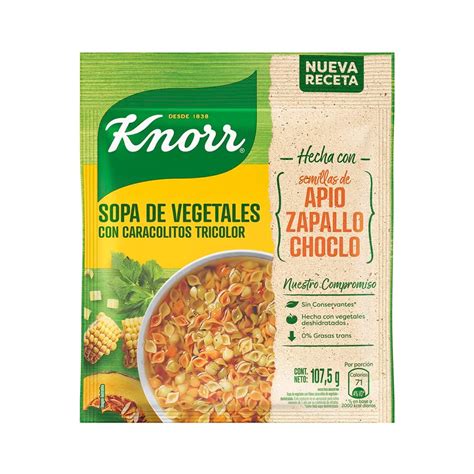 Knorr Sopa Casera Vegetales Con Fideos Caracolitos Tricolor Powder Soup