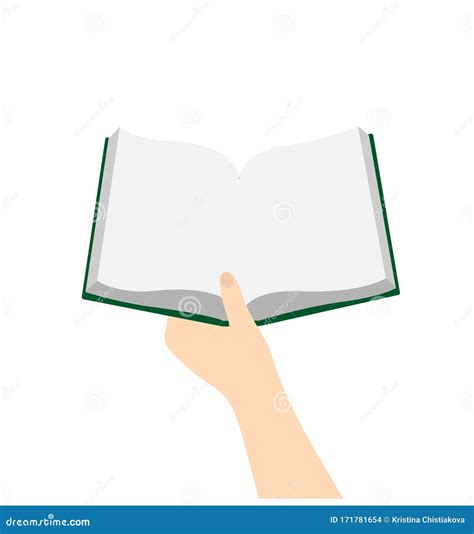 Hand Holding Open Blank Book For Read Hand Book Reading Vector