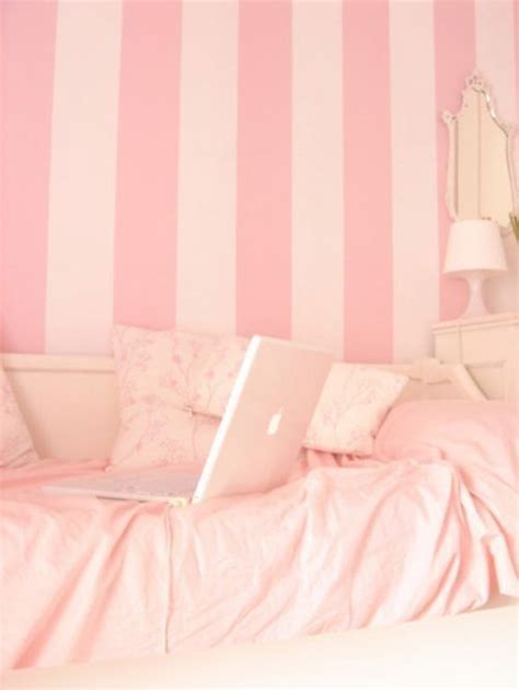 Pink Stripped Wall Paper Pink Bedroom Macbook Pro Dream Rooms Dream