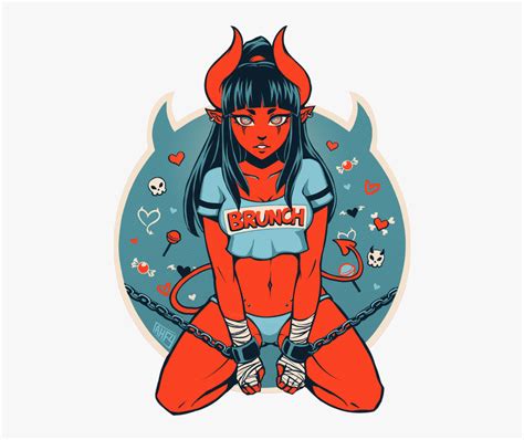 iahfy artist succubus synth illustrations pinterest anime devil girl drawing hd png download