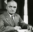 U.S. President Harry S. Truman seated at desk, Washington, D. C., 28 ...