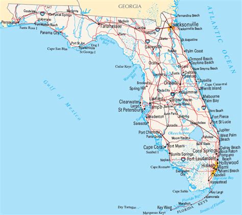 Florida Map Cities Oppidan Library