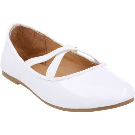 B Collection Infant Girls Patent Ballet Flats White Size 12 Big W