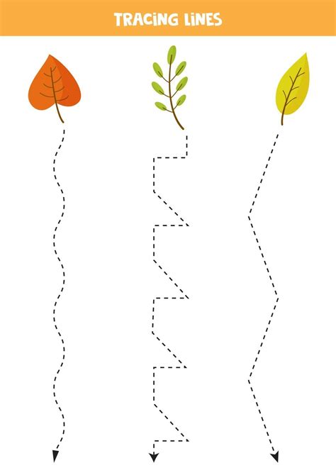 Tracing Lines With Cartoon Autumn Leaves Practice For Kids 2248855