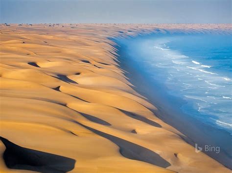 Africa Namib Desert At The Atlantic Ocean 2016 Bing Desktop Wallpaper