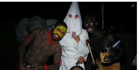 African Themed St Birthday Party Shows Attendees In Blackface And