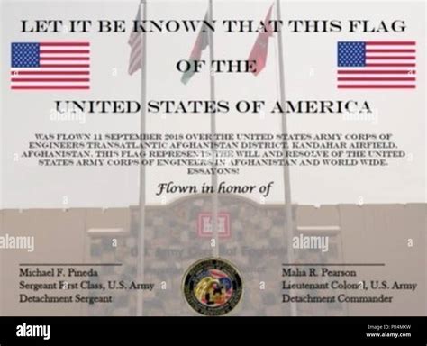 Certificate That Comes With The Flag Reads “let It Be Known That This