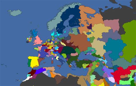 My Hi Res Map Of Europe In 1444 Using A Different Colour Scheme Eu4