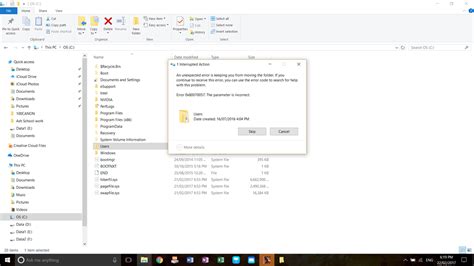 Error 0x80070057 While Moving Files From Internal Drives To Internal
