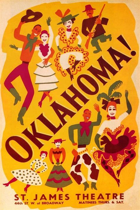 Oklahoma Musical Theater Theatre Broadway Show Vintage Poster Repro