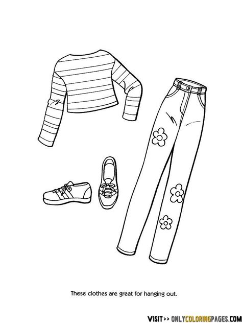 Barbie Fashion Clothes Coloring Page Only Coloring Pages Barbie