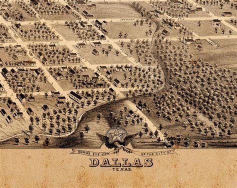 Old Map Of Dallas Texas On Metal 34 X 23 Triptych Free Shipping