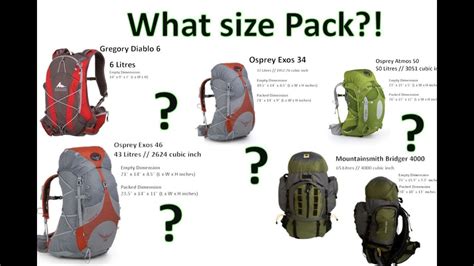 What Size Hiking Backpack Visual Comparison By Onza04 Youtube