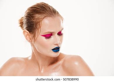 Beauty Portrait Naked Woman Color Make Stock Photo Shutterstock