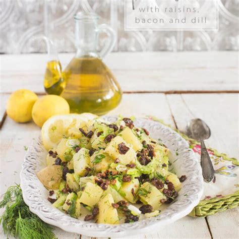 I don't remember ever having communion raisins. Olive Oil Potato Salad with Raisins, Lemon and Dill - Family Spice