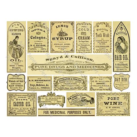 Victorian Apothecary Labels 17 Pharmacy Medicine Bottle Tag Medicine