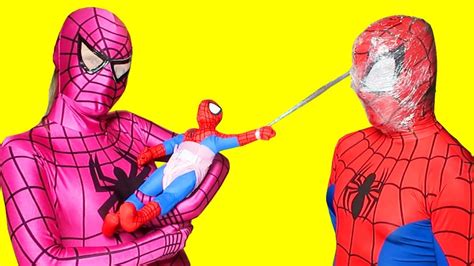 Spiderman Pink Spidergirl And Spiderbaby Funny Superhero Parents Movie