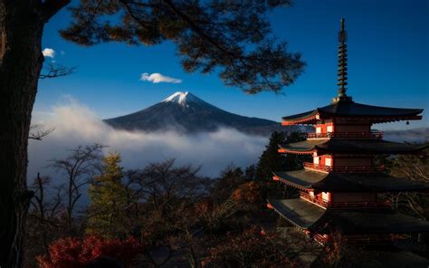 Download Wallpapers Mount Fuji Japanese Landmarks Autumn Mountains