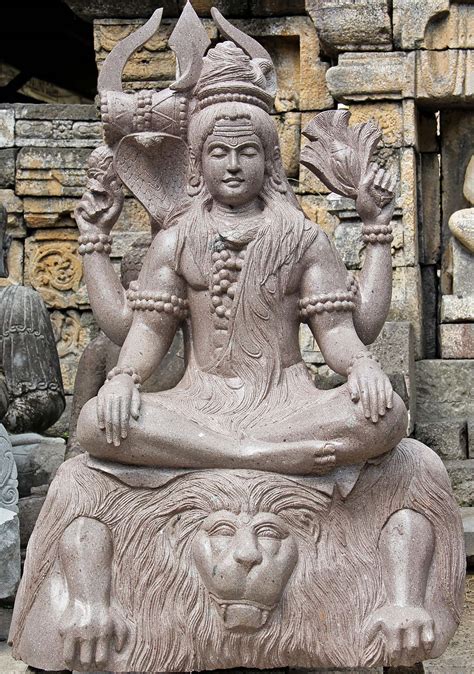 Sold Stone Meditating Shiva Seated On Tiger Skin 47 100ls254 Hindu