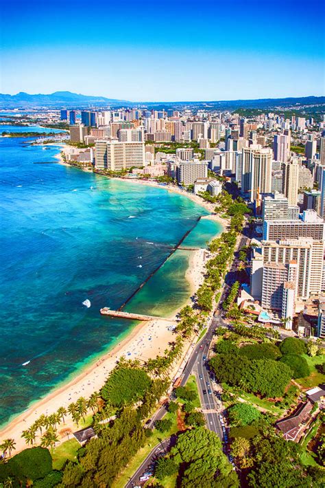 The Skyline And Coast Of Honolulu And Waikiki On Oahu Hawaii 1