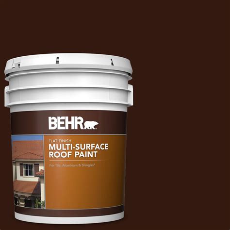 Behr 5 Gal Rp 20 Bark Brown Flat Multi Surface Exterior Roof Paint