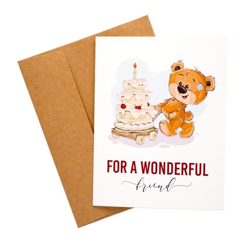 For A Wonderful Friend Birthday Printed Greeting Card Pgc 29 Hndmd