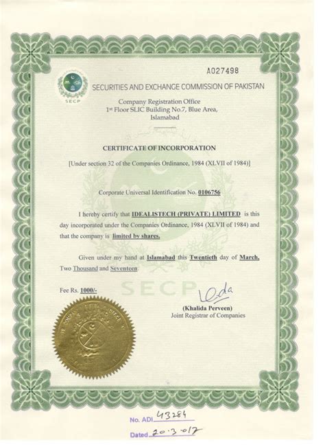 These procedural complexities with respect to. Company registration | Incorporation Certificates Pakistan