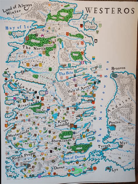 Hand Drawn Map Westeros With Sigils Spoilers Main