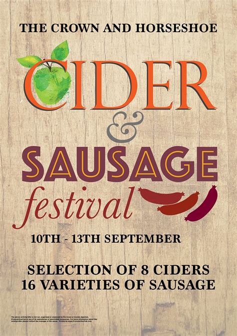 Cider And Sausage Festival Poster A3 Promote Your Pub