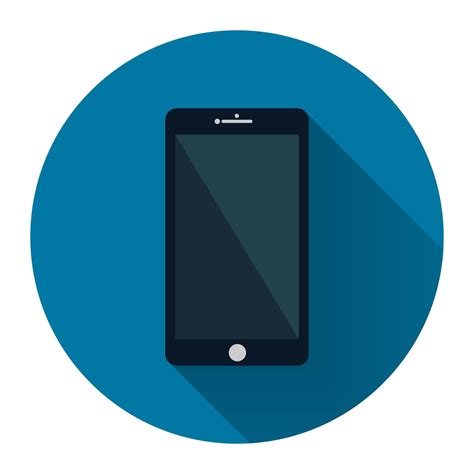 Mobile Phone Icon With Long Shadow Blacksimple Design Stylevector