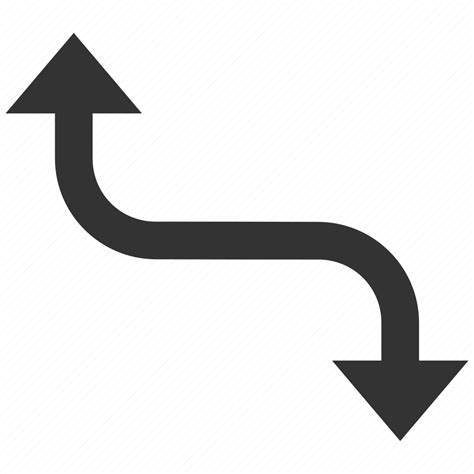 Arrow Bend Direction Motion Navigation Opposite Turn Icon