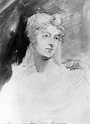 Portrait of Augusta Leigh (pencil and w/ - English School as art print ...