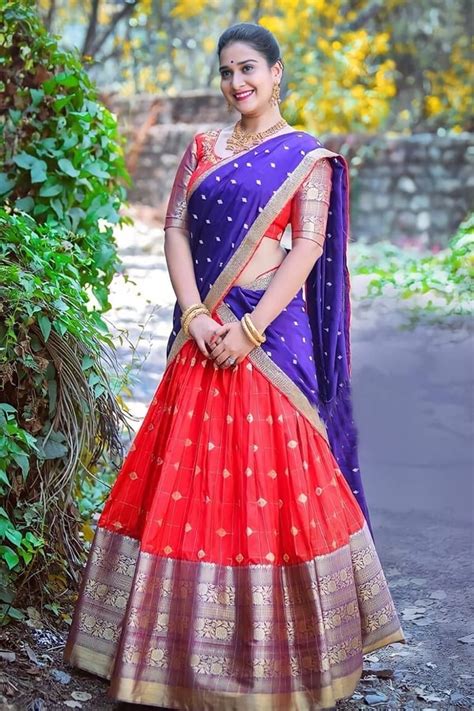 Latest Traditional Half Saree Blouse Designs With Zari Work