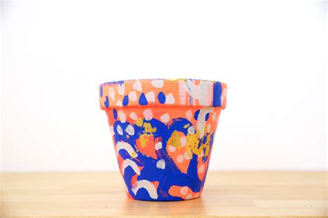 Coral And Blue Big Flower Pot Save The Children Shop