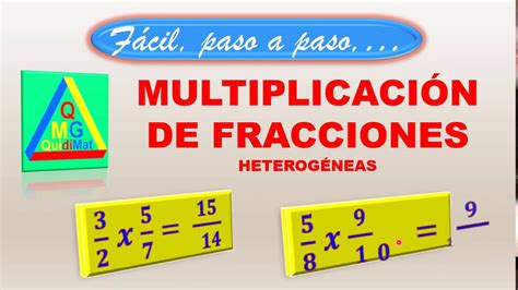 Multiplicacion De Fracciones Con Diferente Denominador Multiplicación