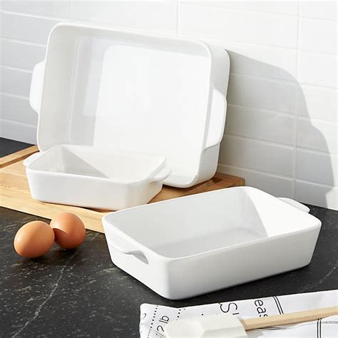 White Baking Dish Set Of 3 Crate And Barrel