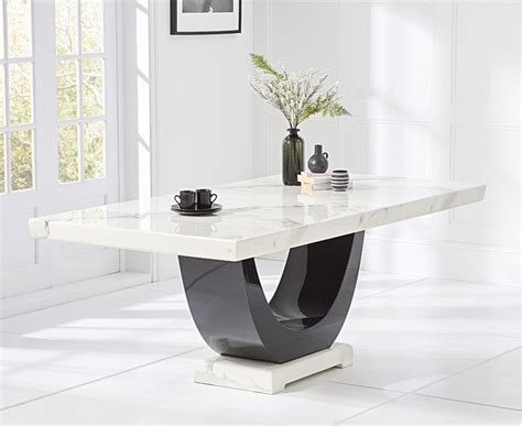 Free delivery and returns on ebay plus items for plus members. Raphael 200cm White Pedestal Marble Dining Table with ...