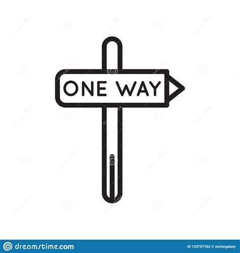 One Way Right Arrow Signal Icon Vector Sign And Symbol Isolated On