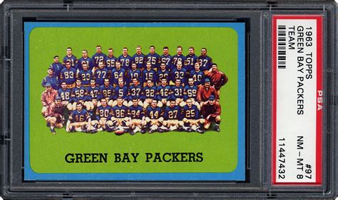 Auction Prices Realized Football Cards 1963 Topps Green Bay Packers Team
