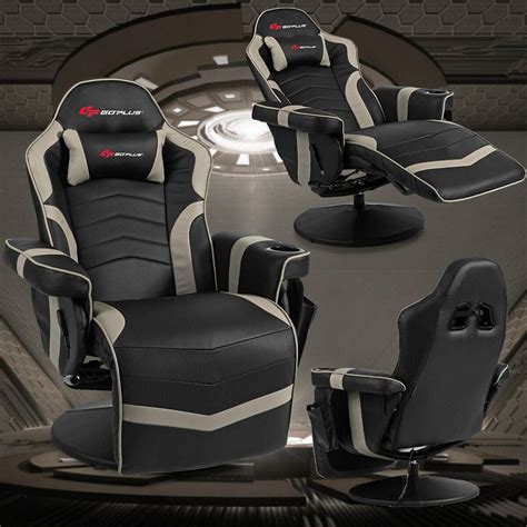 Goplus Massage Gaming Chair Racing Style Gaming Recliner Wadjustable