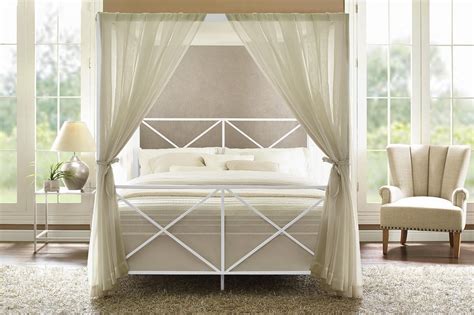 Chances are you'll discovered one other metal canopy bed frame queen higher design concepts. Full Queen White Metal Canopy Bed Frame Criss Cross ...