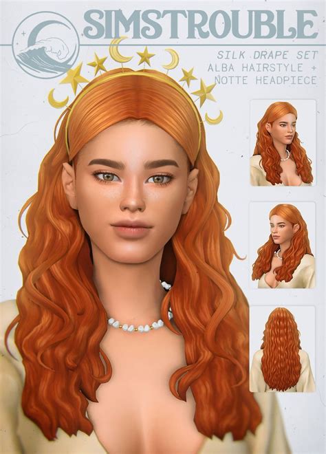 Silk Drape Set By Simstrouble Sims Hair Sims 4 Sims