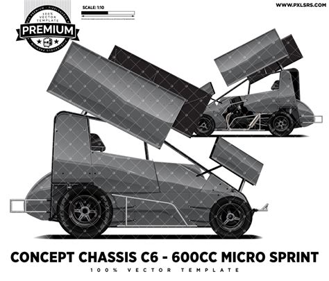 Concept Chassis C6 600cc Micro Sprint Premium Vector Template