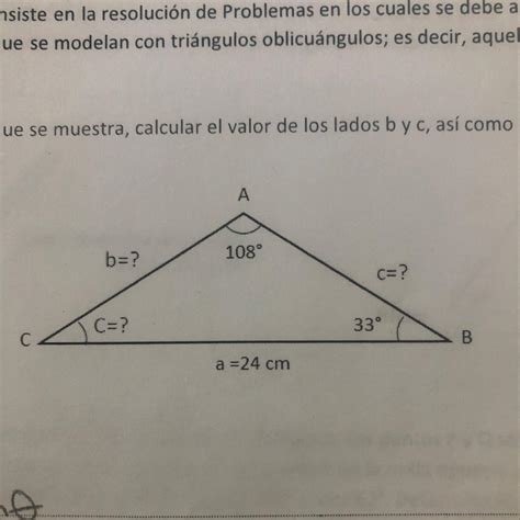 Para El Triángulo Que Se Muestra Calcular El Valor De Los Lados B Y C