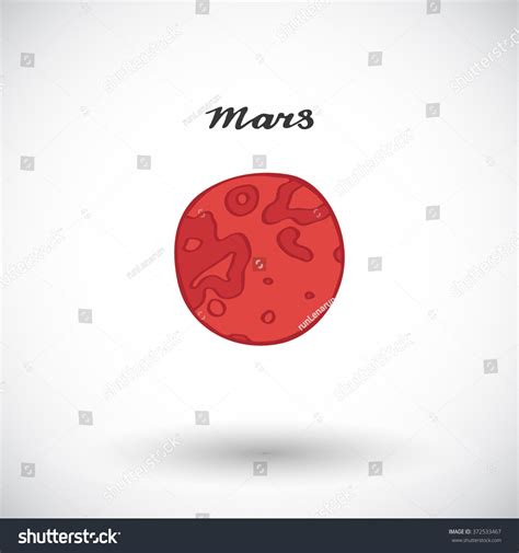 Mars Sketch Handdrawn Cartoon Planets Solar Stock Vector Royalty Free