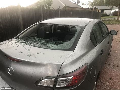 Shocking Moment Tennis Ball Sized Hailstones Smash Through A Window In