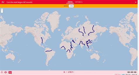 Mapa Para Jugar ¿dónde Está Los Ríos Más Largos Del Mundo Mapas