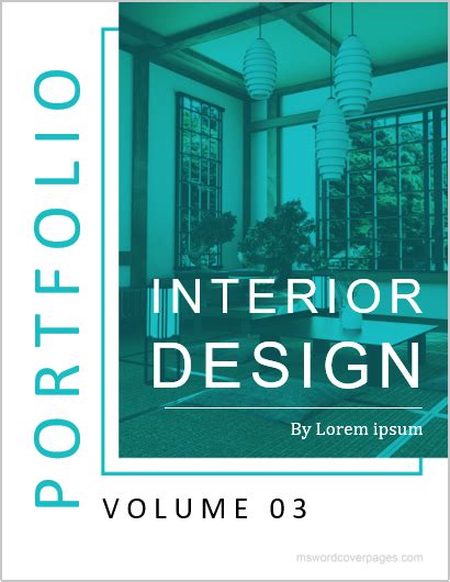 Interior Design Portfolio Cover Pages Ms Word Cover Page